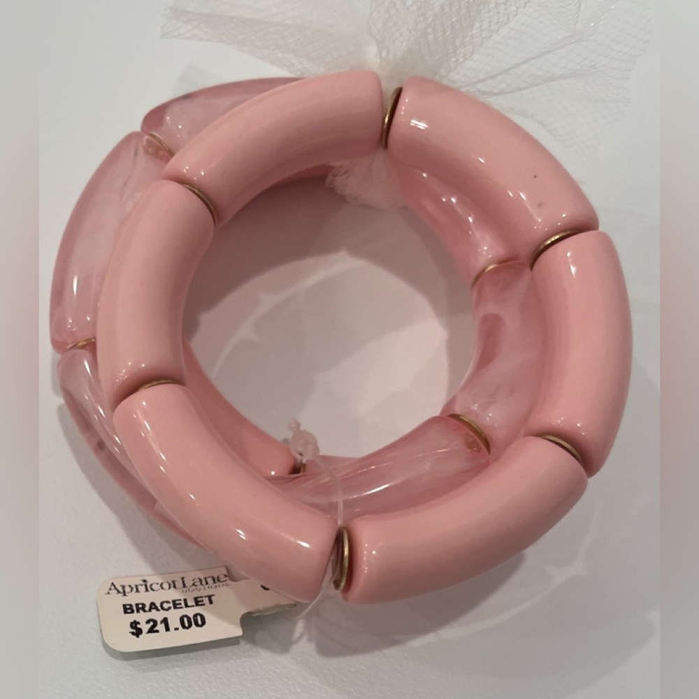 Chunky Pink Stretch Bracelets (3), NWT - Picture 2 of 4